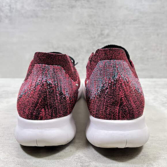 Nike Free RN Flyknit Running Shoes - Women's Size 7.5 - Red Black - Picture 6 of 10